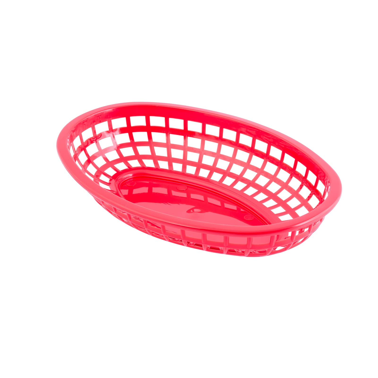 Basket 9X6X2 IN HDPE Red Oval 36/Case