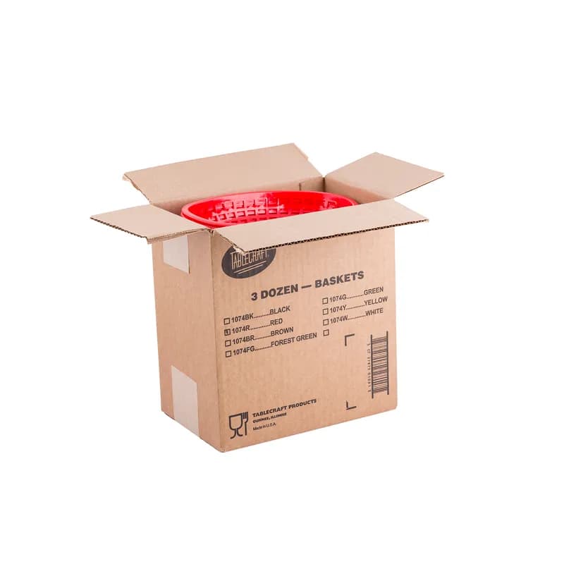 Basket 9X6X2 IN HDPE Red Oval 36/Case