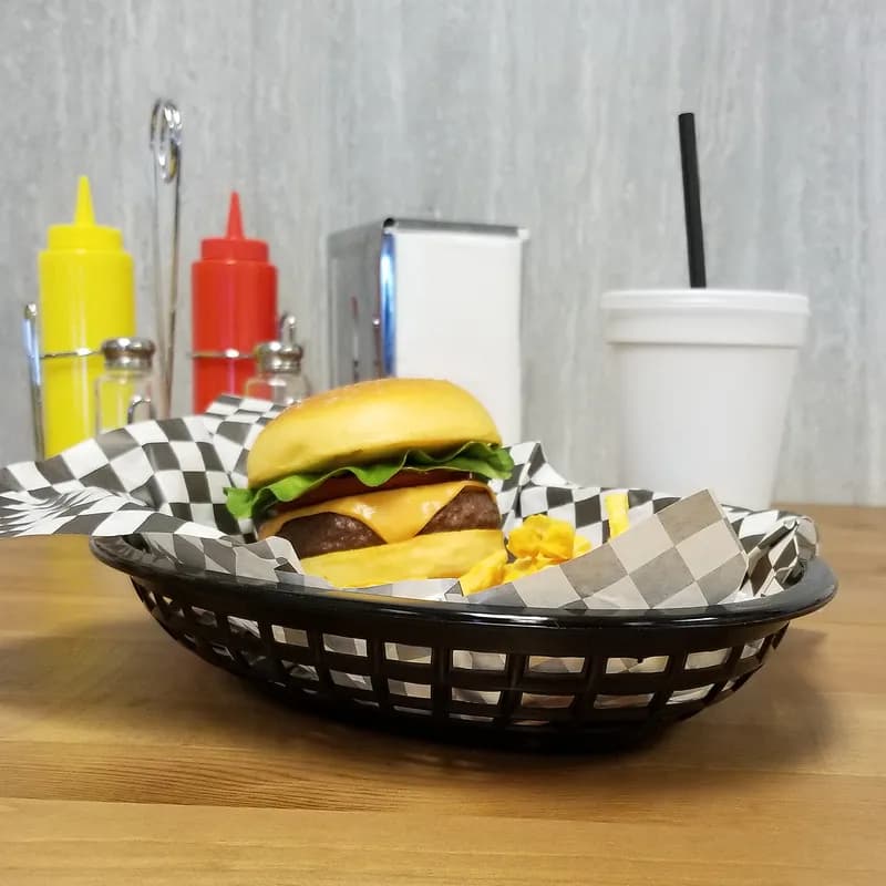 Basket Jumbo 11.75X9X1.875 IN Polypropylene Homopolymer (PPH) Black Oval 36/Case