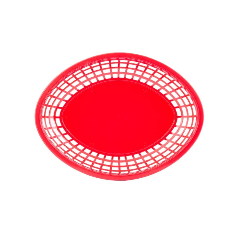 Basket Jumbo 11.75X9X1.875 IN Polypropylene Homopolymer (PPH) Red Oval 36/Case