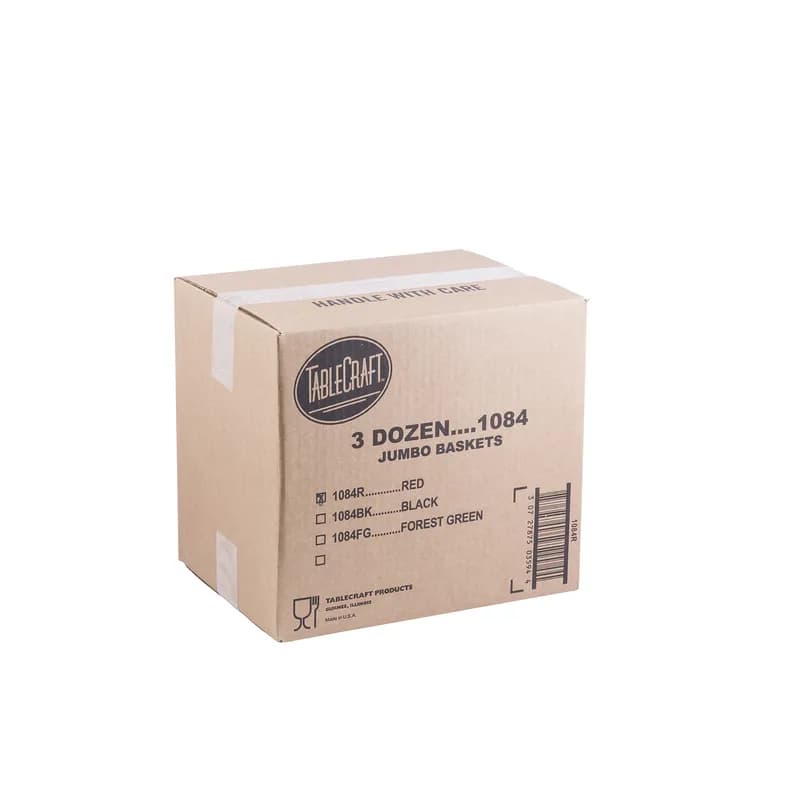 Basket Jumbo 11.75X9X1.875 IN Polypropylene Homopolymer (PPH) Red Oval 36/Case