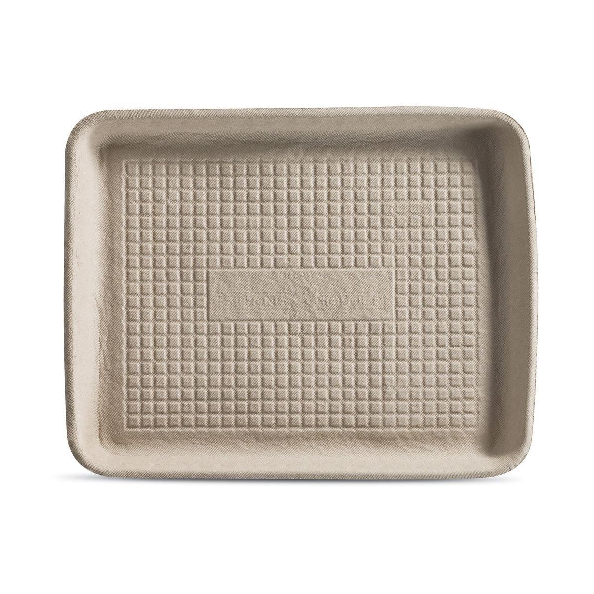 StrongHolder® Serving Tray 9X12 IN Molded Fiber Beige Rectangle 250/Case