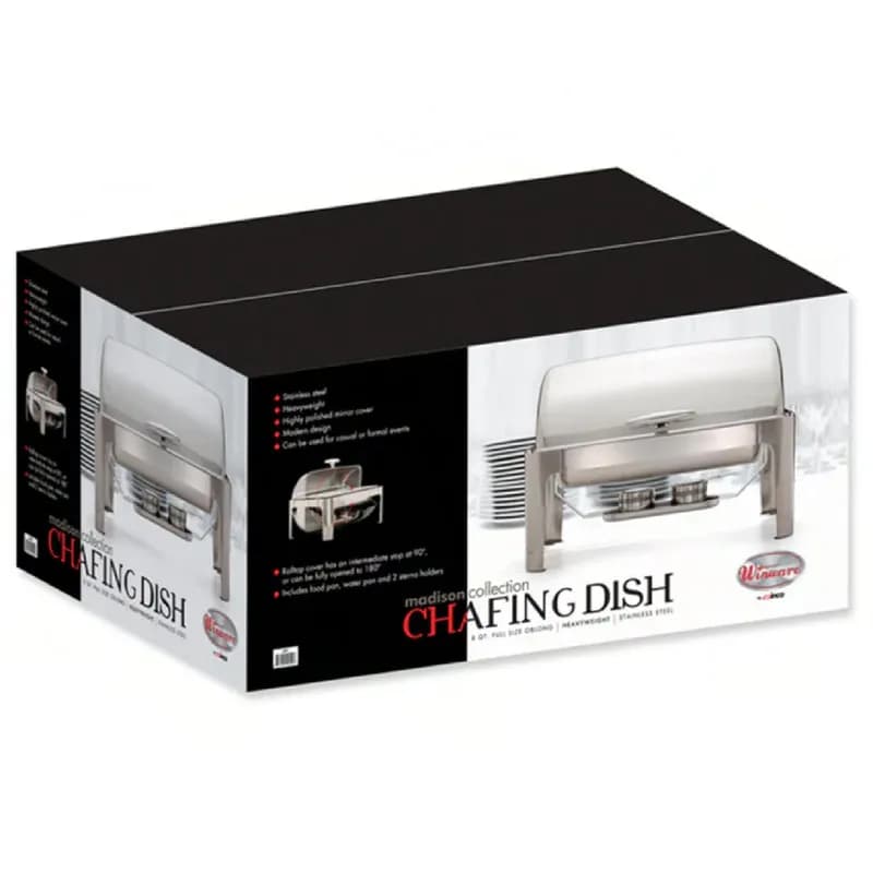 Madison Collection Chafer 8 QT Stainless Steel Roll-Top Heavyweight Mirror Finish 1/Each