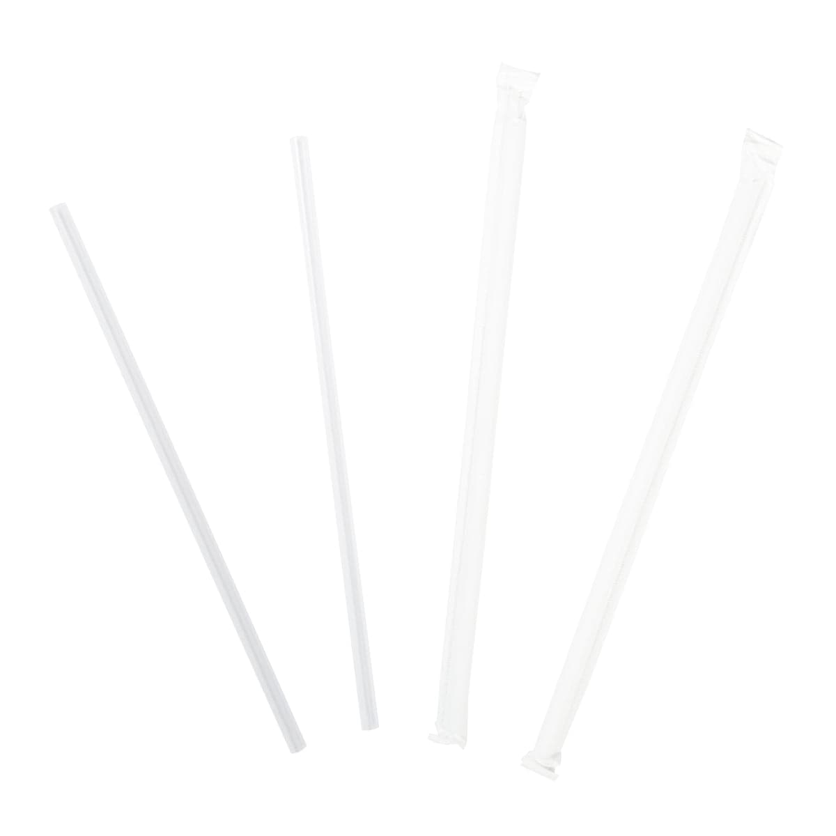 Jumbo Straw 0.22X7.75 IN Plastic Clear Paper Wrapped 2000/Case