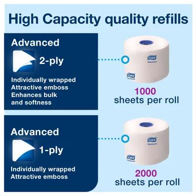 Tork T26 Toilet Paper Dispenser 6.46X6.3X14.2 IN Plastic Wall Mount White Vertical High Capacity 1/Each