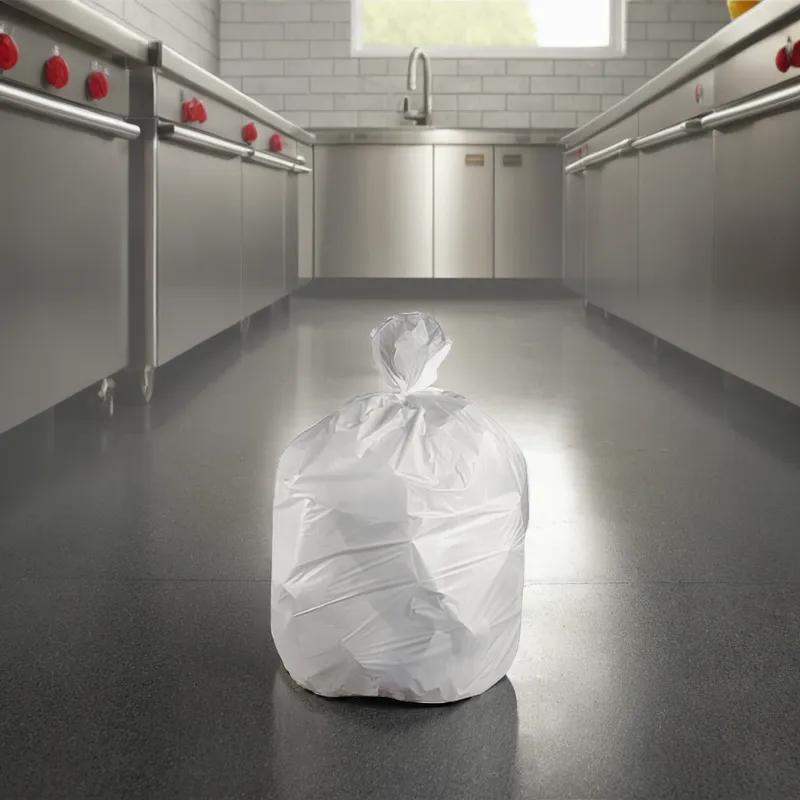 Can Liner 15X9X32 IN White Plastic 0.8MIL 500/Case