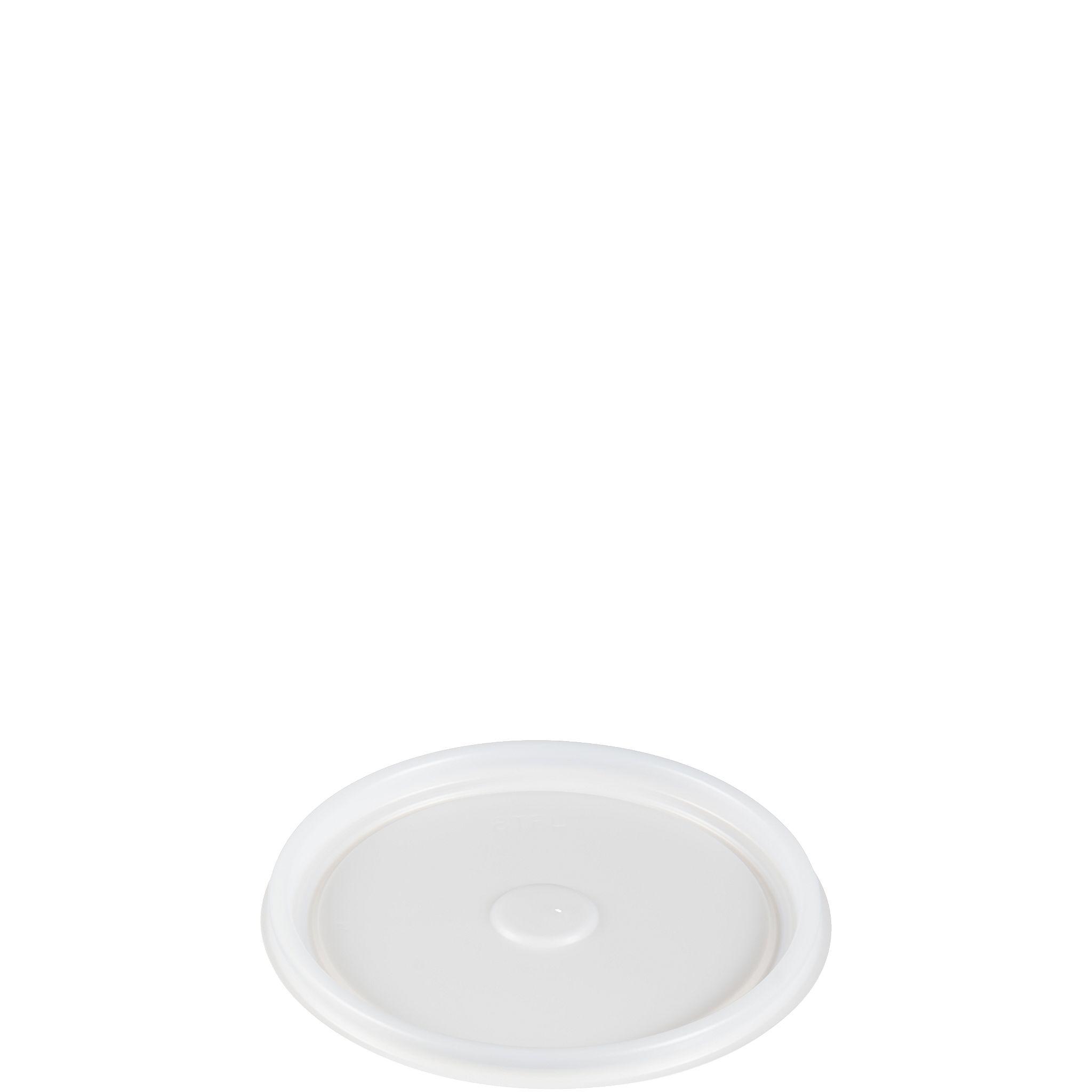 Solo® Lid Flat 3.223X0.358 IN HIPS Translucent Round For 6-10 OZ Container 100 Count/Pack 20 Packs/Case 2000 Count/Case