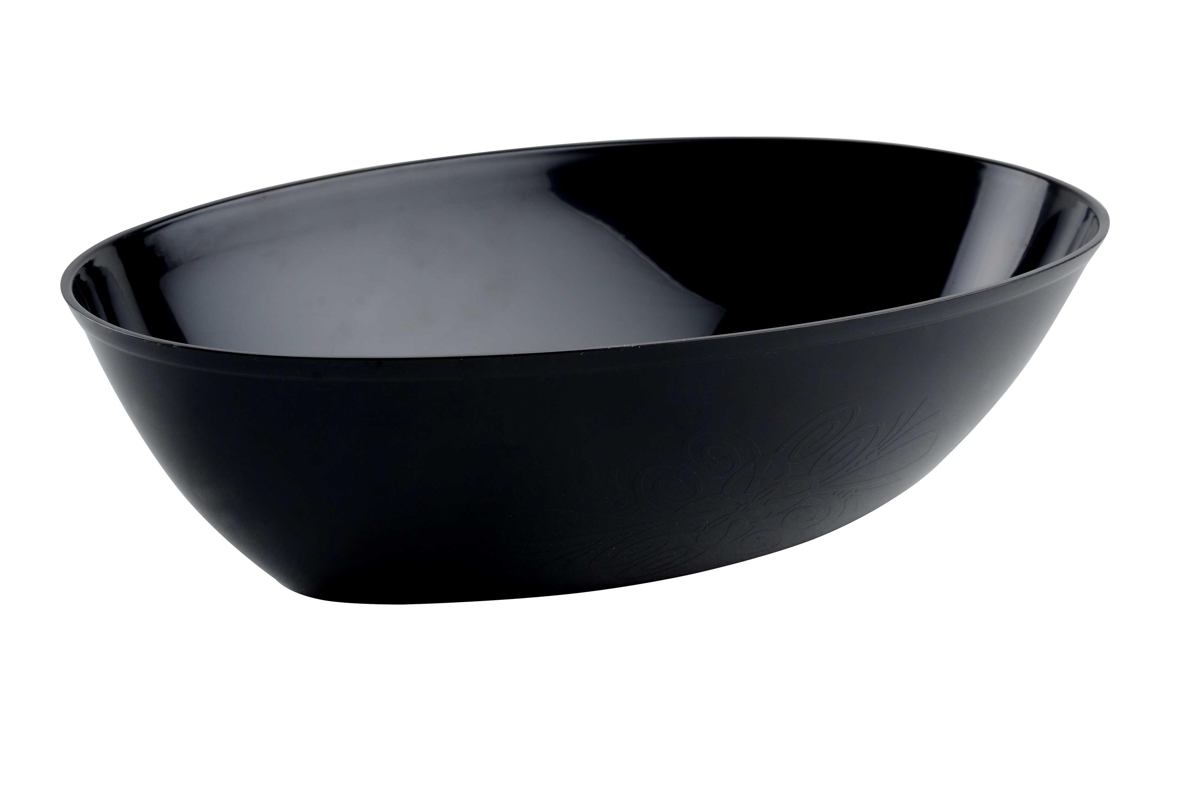 Luau Bowl 80 OZ Plastic Black Oval 50/Case