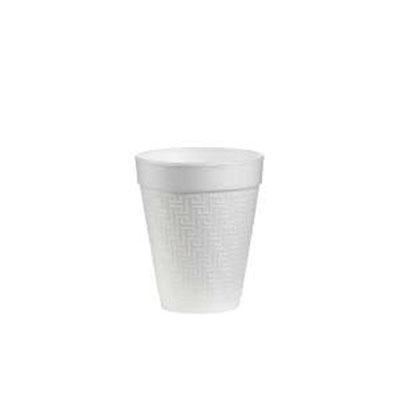Dart® J Cup® Cup Insulated 10 OZ Polystyrene Foam White Greek Key 1000/Case