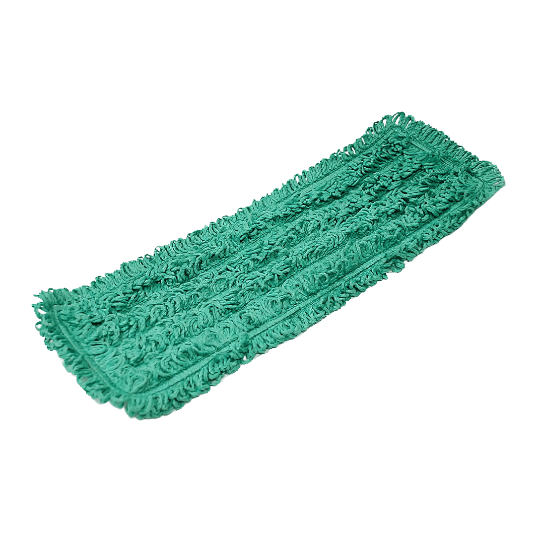 Mop Head 18 IN Green Microfiber Loop End 12/Pack