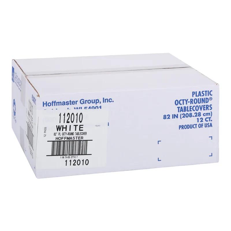 Table Cover 82 IN Plastic White Round 12/Case