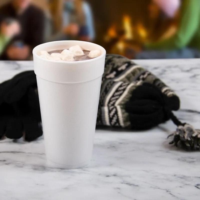 Dart® J Cup® Cup Insulated 20 OZ EPS White 25 Count/Pack 20 Packs/Case 500 Count/Case