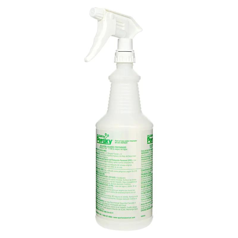 Clean by Peroxy All Purpose Cleaner Spray Bottle & Trigger Sprayer 32 FLOZ Plastic Clear White 12/Case