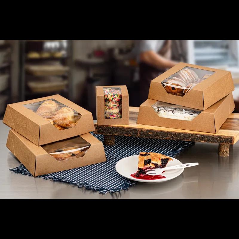 VISIONS Bakery Box 8 IN Paperboard PET Kraft With Window 100/Case