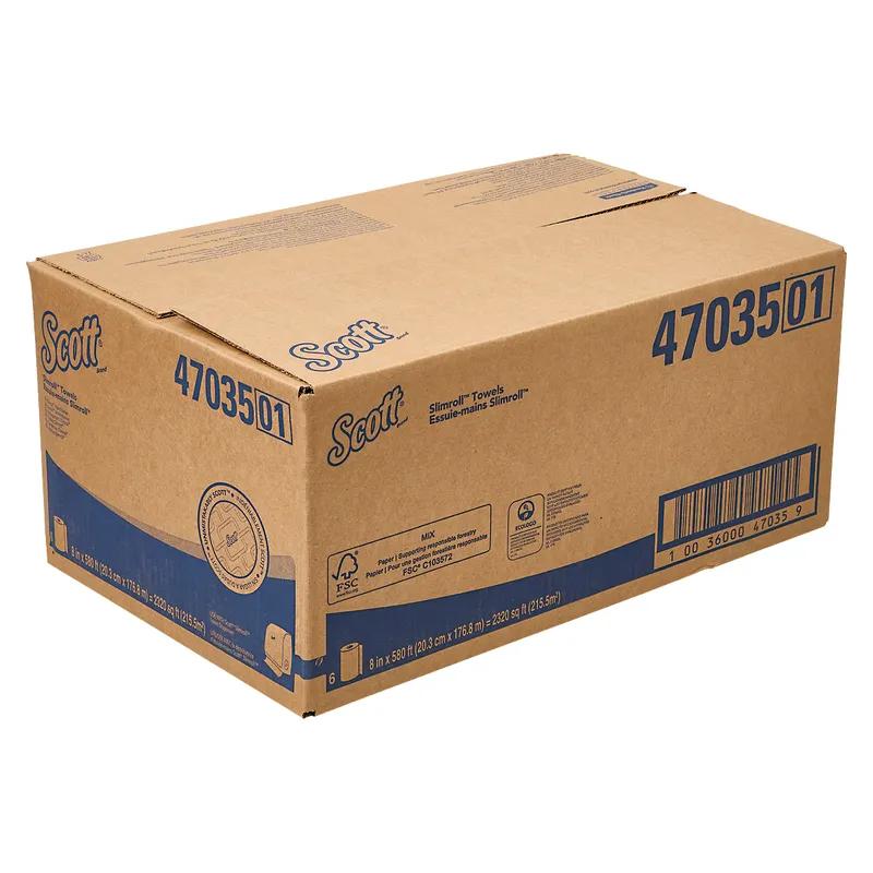 Scott® Roll Paper Towel MOD 8IN X580FT White Orange Slim Roll Core 580 Sheets/Roll 6 Rolls/Case 3480 Sheets/Case