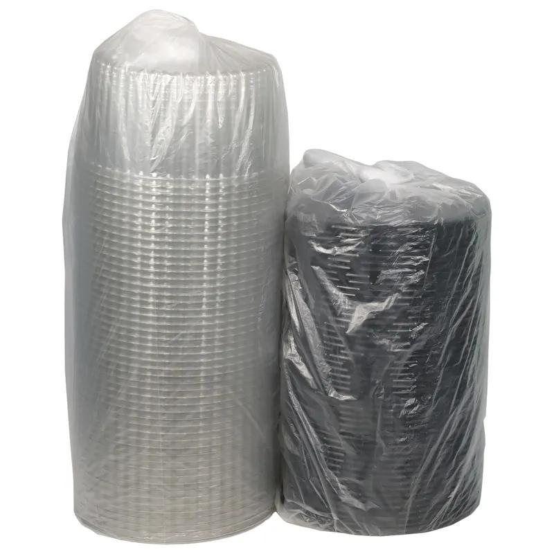 Cake Container & Lid Combo With High Dome Lid 9.75X5 IN PET Clear Black Round Deep Fluted 100/Case