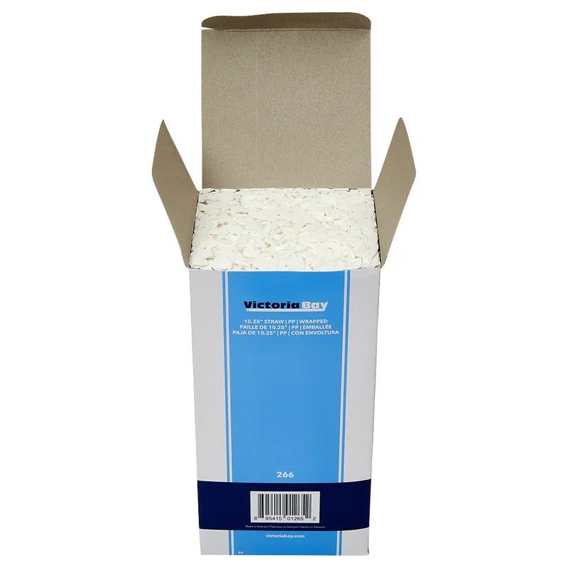 Victoria Bay Jumbo Straw 10.25 IN PP Clear Paper Wrapped 500 Count/Pack 4 Packs/Case 2000 Count/Case