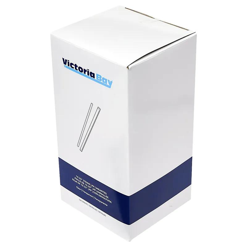 Victoria Bay Jumbo Straw 10.25 IN PP Clear Paper Wrapped 500 Count/Pack 4 Packs/Case 2000 Count/Case