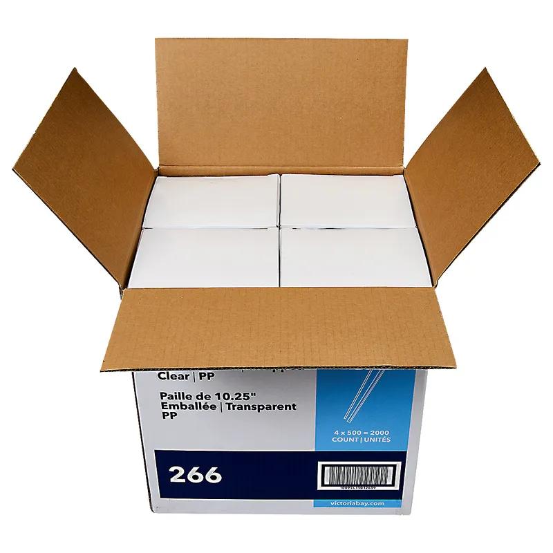 Victoria Bay Jumbo Straw 10.25 IN PP Clear Paper Wrapped 500 Count/Pack 4 Packs/Case 2000 Count/Case