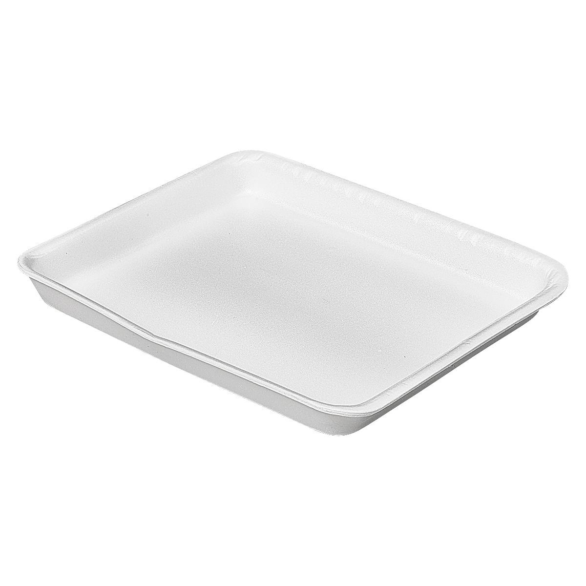 8HL Meat Tray 8X10X1.17 IN Polystyrene Foam White Heavy 400/Case