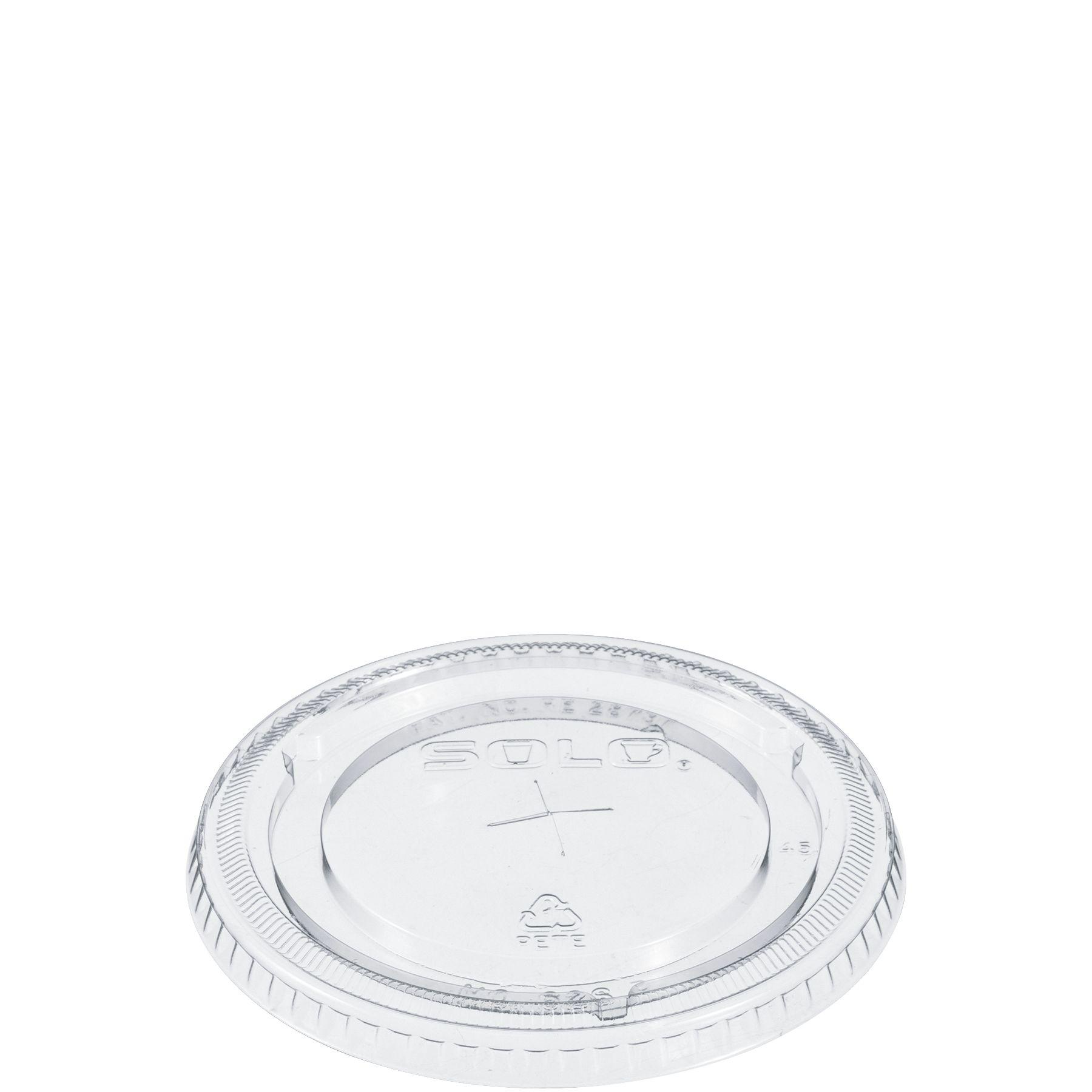 Dart® Lid Flat 3.984X0.355 IN PET Clear For 12-24 OZ Cold Cup With Hole Freezer Safe 100 Count/Pack 10 Packs/Case