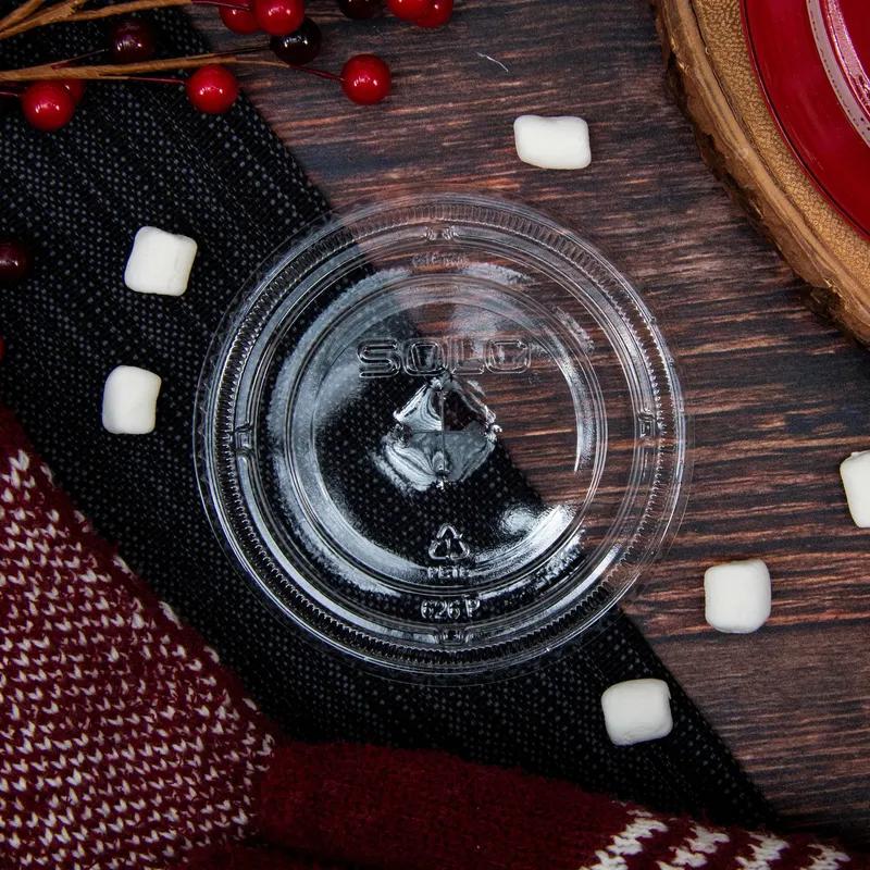 Dart® Lid Flat 3.984X0.355 IN PET Clear For 12-24 OZ Cold Cup With Hole Freezer Safe 100 Count/Pack 10 Packs/Case