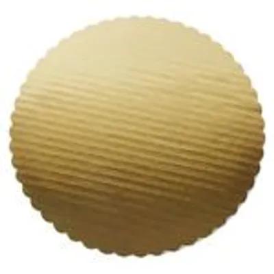 Cake Circle 10 IN Paperboard Gold Round Scalloped 200/Case