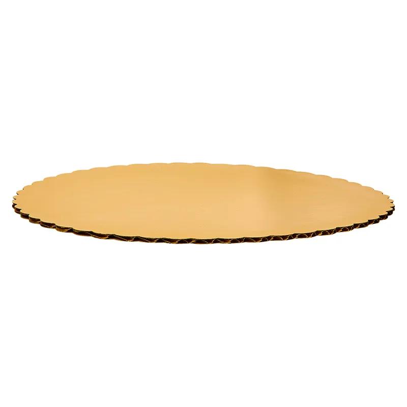 Cake Circle 10 IN Paperboard Gold Round Scalloped 200/Case