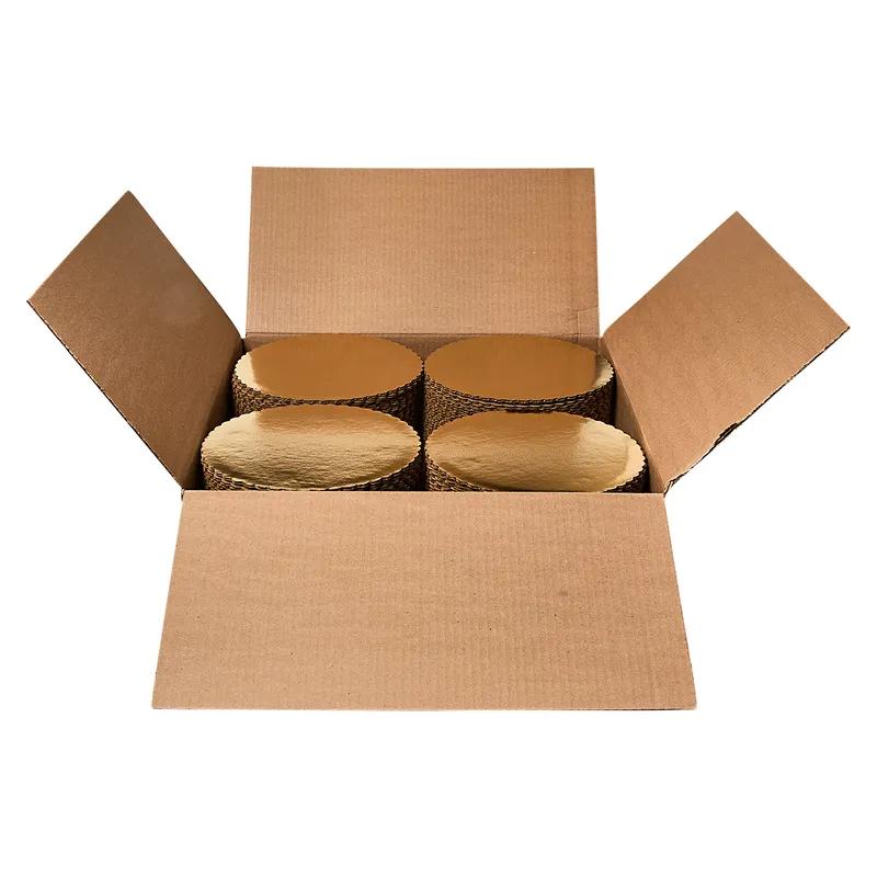 Cake Circle 10 IN Paperboard Gold Round Scalloped 200/Case