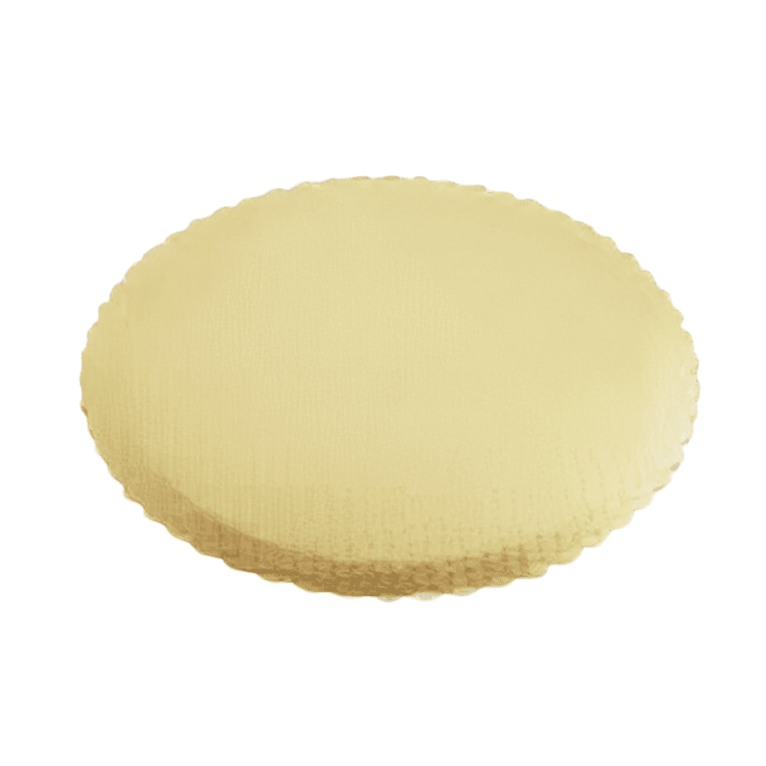 Cake Board 12 IN Corrugated Paperboard Gold Round Scalloped 100/Case