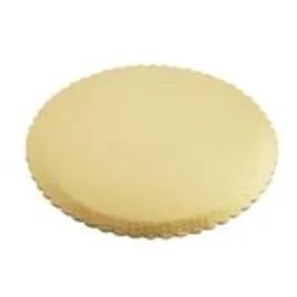 Cake Board 12 IN Corrugated Paperboard Gold Round Scalloped 100/Case