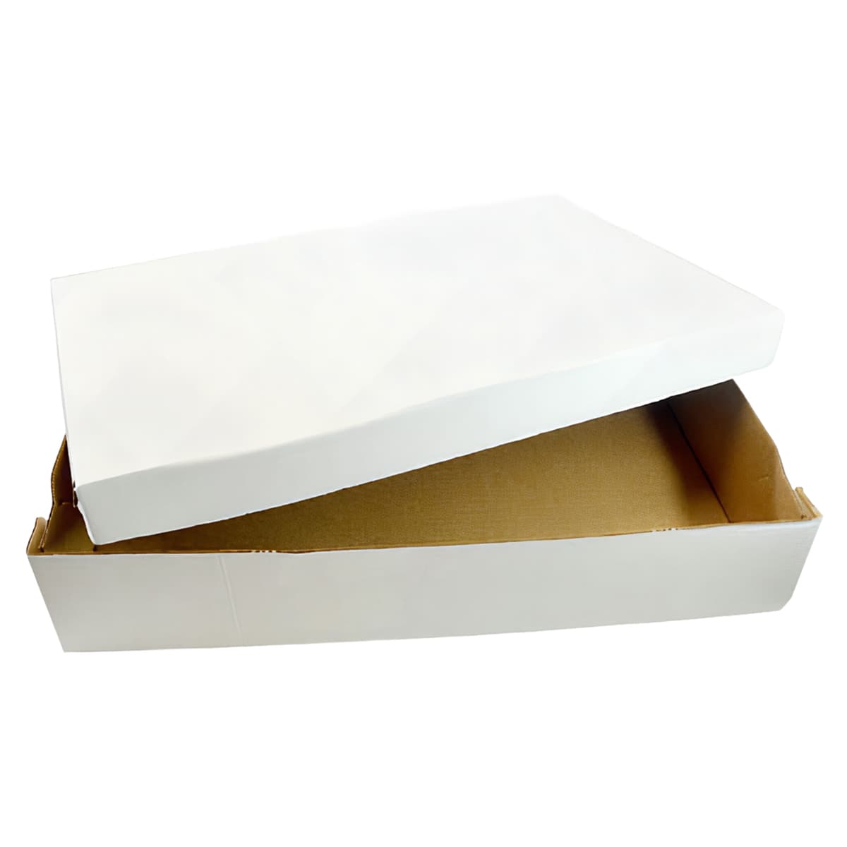 Cake Box 28X18X5 IN Corrugated Paperboard White Rectangle 2-Piece 25/Bundle