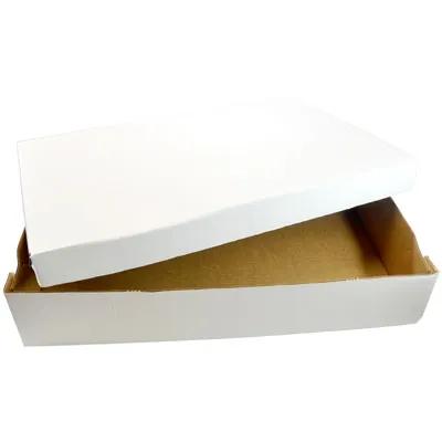 Cake Box 28X18X5 IN Corrugated Paperboard White Rectangle 2-Piece 25/Bundle