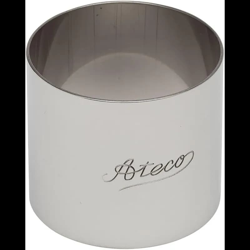 Ateco Round Form 2X1.75 IN Silver Round Oven Safe 12/Dozen