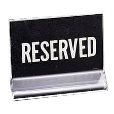 Sign Reserved 1/Each