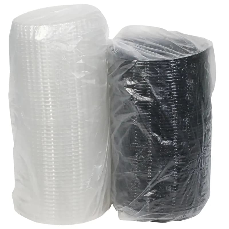 Fruit Pie Container & Lid Combo With High Dome Lid 9X1.5 IN PET Clear Black Round Fluted 100/Case