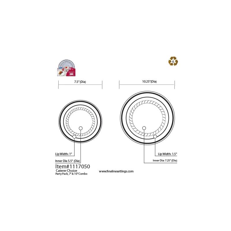 Plate Plastic Bone Gold Includes 7 & 10 IN Plate Sets 6/Case