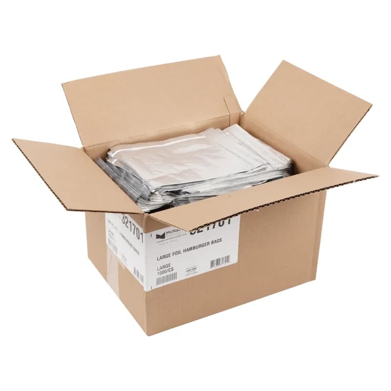 Sandwich Bag 6.5X1X8 IN Foil-Lined Paper Silver White Gusset 1000/Case