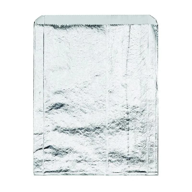 Sandwich Bag 6.5X1X8 IN Foil-Lined Paper Silver White Gusset 1000/Case