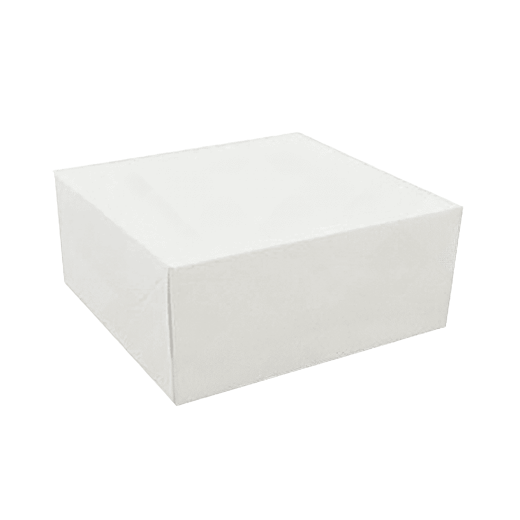 Easy Lock Cake Box 12X12X5.5 IN SUS Paperboard CRB White Square Lock Corner 1-Piece 100/Bundle