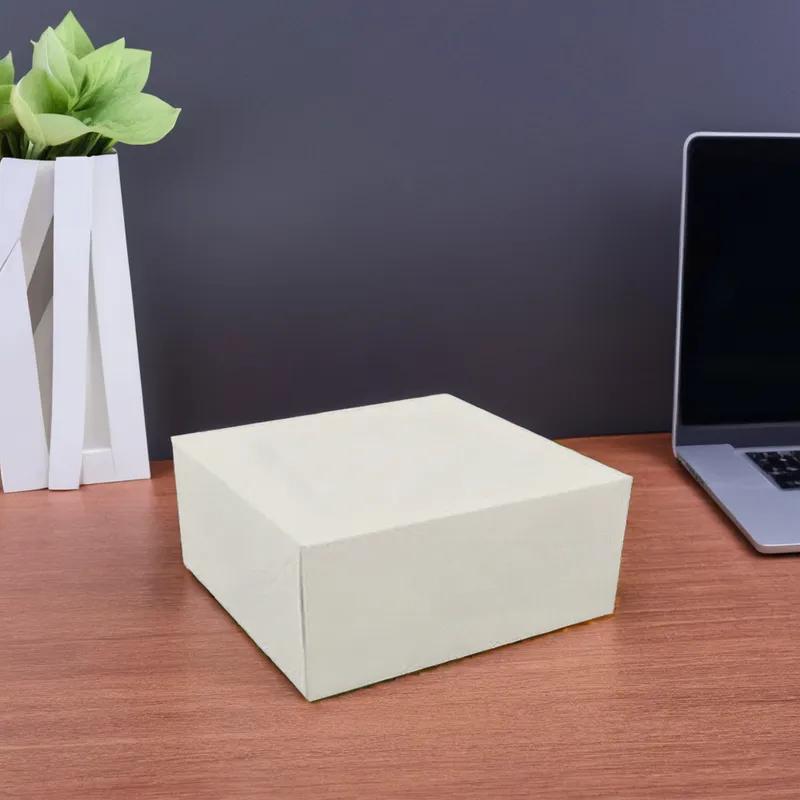 Easy Lock Cake Box 12X12X5.5 IN SUS Paperboard CRB White Square Lock Corner 1-Piece 100/Bundle