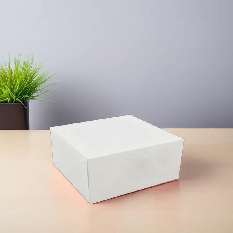 Easy Lock Cake Box 12X12X5.5 IN SUS Paperboard CRB White Square Lock Corner 1-Piece 100/Bundle