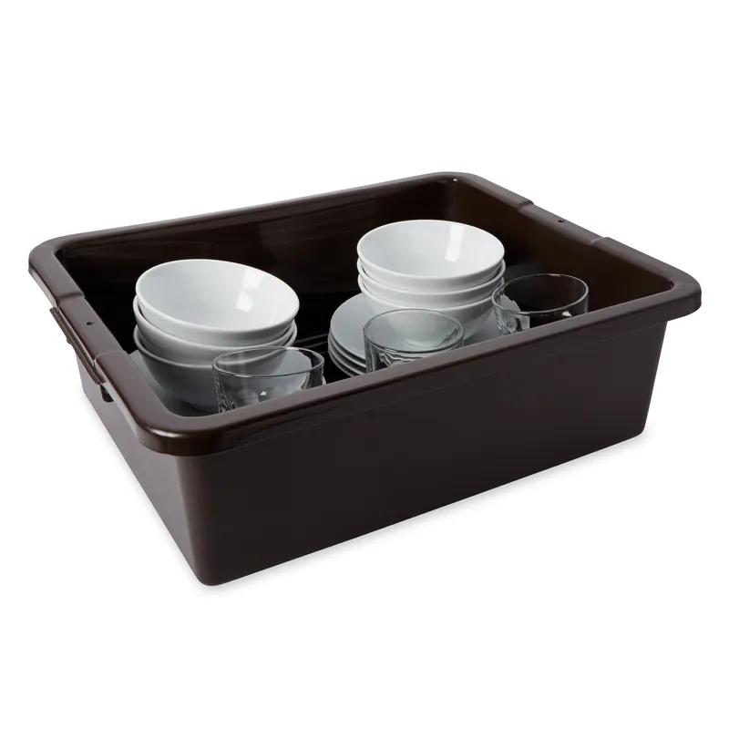 Bus Tub 21.50X17.13X7 IN Brown HDPE 1/Each