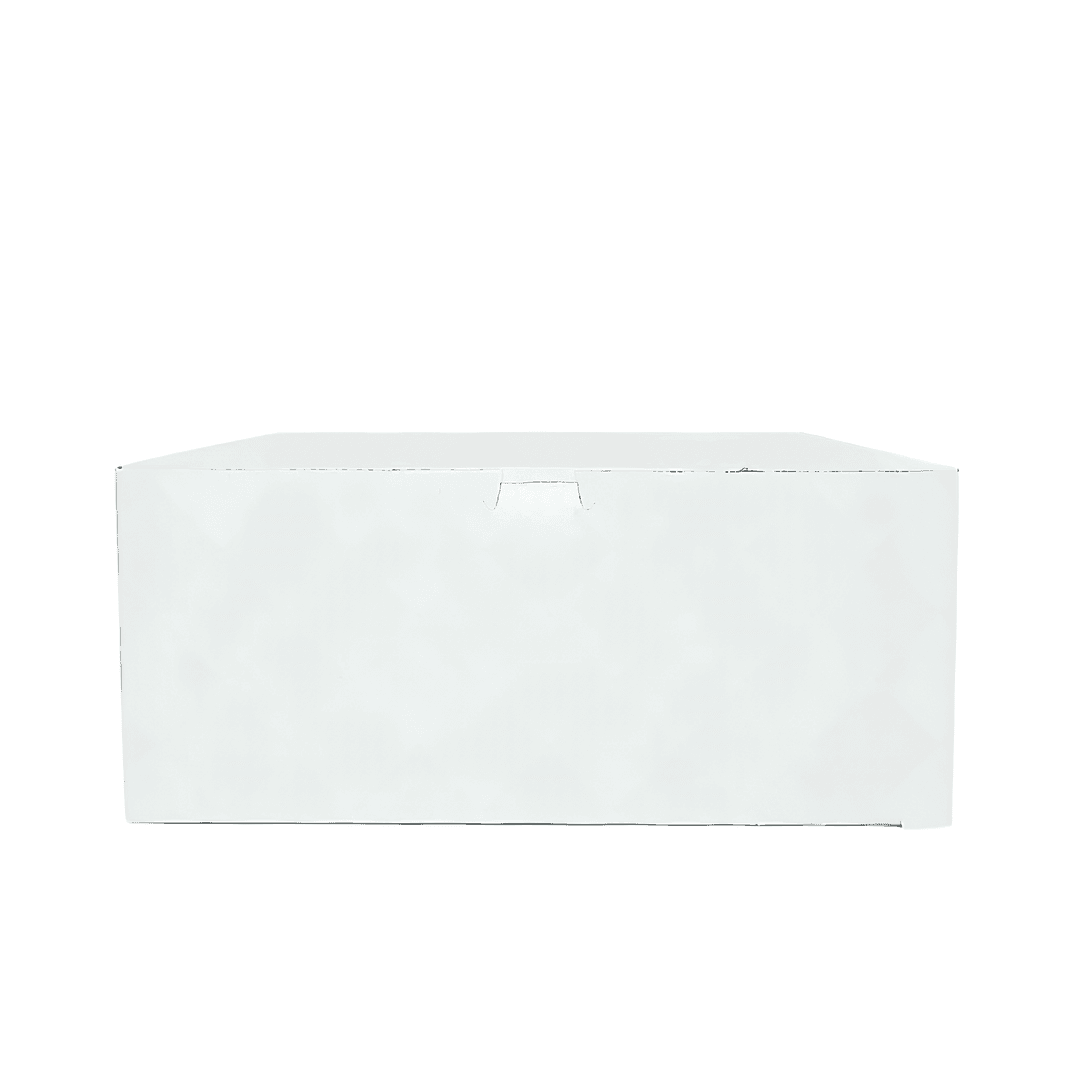 Easy Lock Cake Box 14X14X5.5 IN SUS Paperboard CRB White Square Lock Corner 1-Piece 50/Bundle