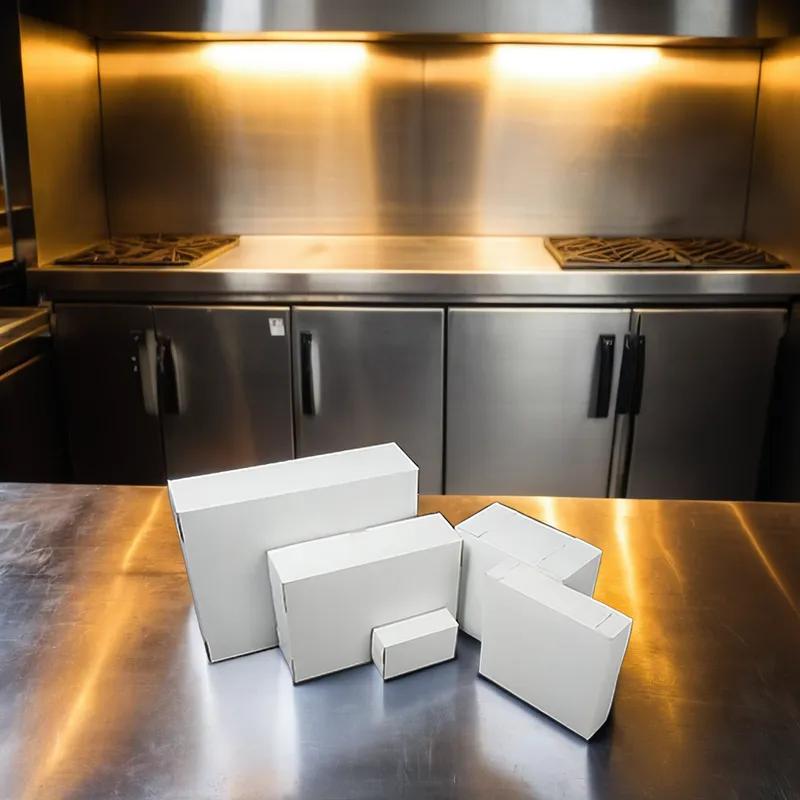 Easy Lock Cake Box 16X16X5.5 IN SUS Paperboard CRB White Square Lock Corner 1-Piece 50/Bundle