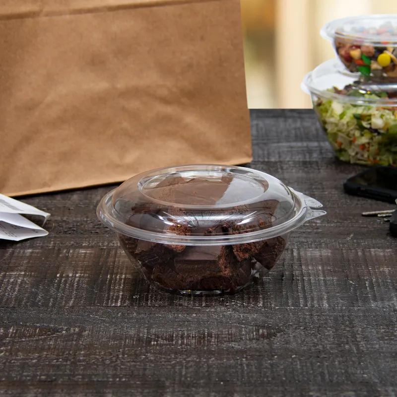 Dart® Safeseal™ Bowl & Lid Combo With Dome Lid 24 OZ PET Clear Round 50 Count/Pack 3 Packs/Case 150 Count/Case