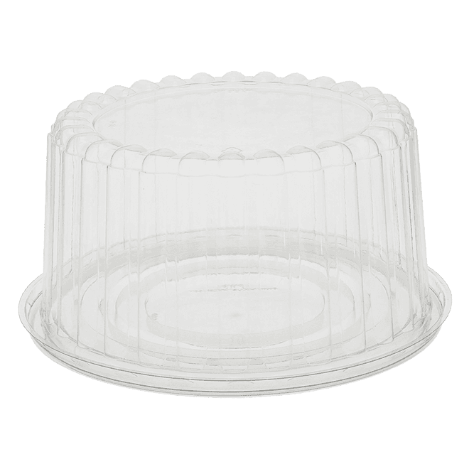 Baby Cake Container & Lid Combo With High Dome Lid 7.75X4 IN PET Clear Fluted 100/Case