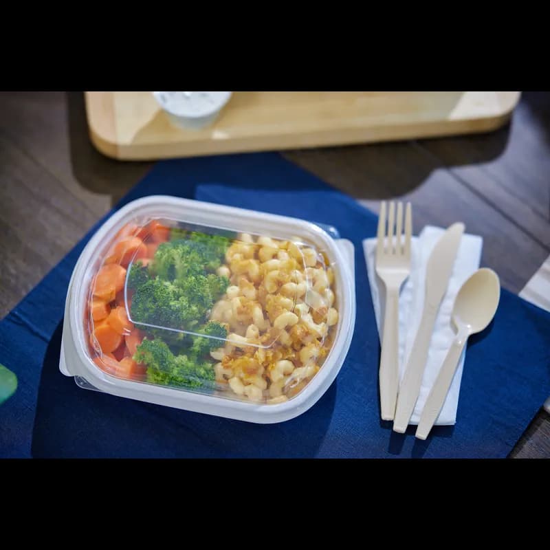 Food Container Base 24 OZ MFPP White Rectangle 252/Case