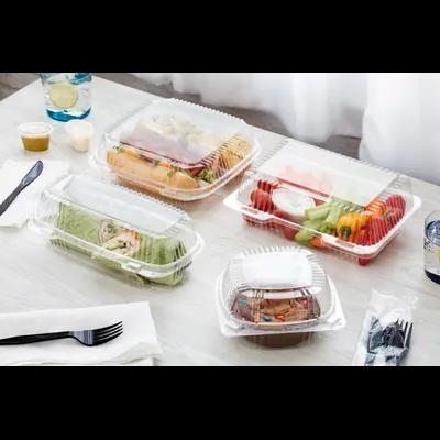 Take-Out Container Hinged With Dome Lid 8.2X8.3X2.9 IN OPS Clear Square 200/Case