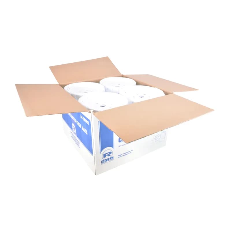 Chef Hat 10 IN White Pleated Comfort Band 24 Count/Pack 1 Packs/Case 24 Count/Case